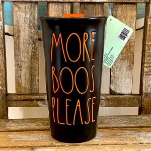 Rae Dunn Halloween MORE BOOS PLEASE Tumbler NWT